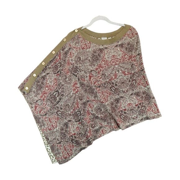 Chico's Reversible Warm Printed-Leopard Print Poncho Women's OS Relaxed Fit - Picture 1 of 6